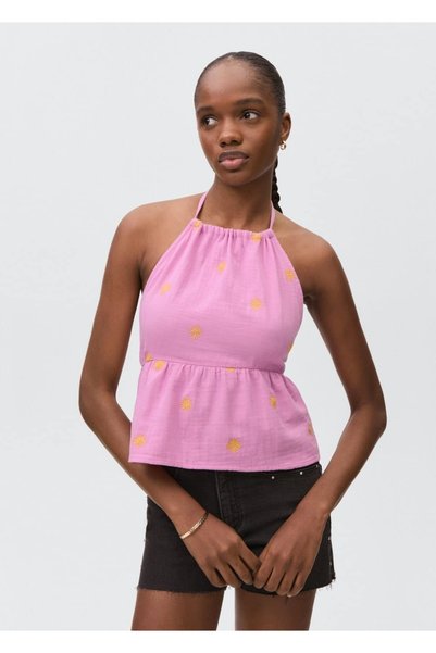 Backless Halter Neck Blouse