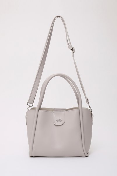 Gray Shk190 Faux Leather Snap Hand, Arm and Shoulder Bag with Removable Makeup Bag