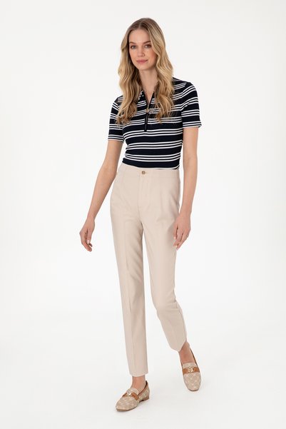 Women's Stone Slim Flare Cropped Fit Canvas Pants 50301156-Vr049