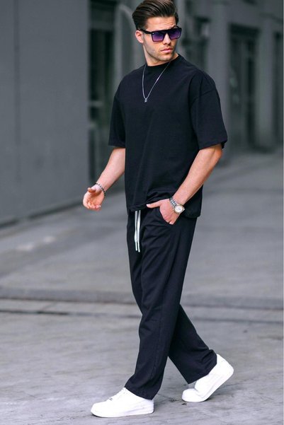Men's Black Tracksuit Set 5938