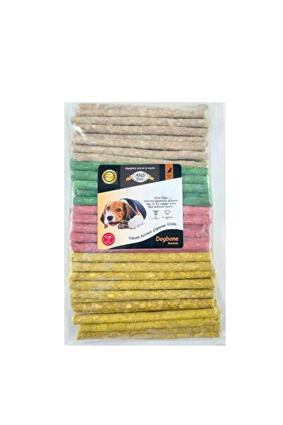 Шарени стапчиња за џвакање за кучиња, 100 парчиња