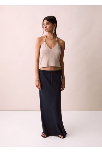 Linen skirt with bow