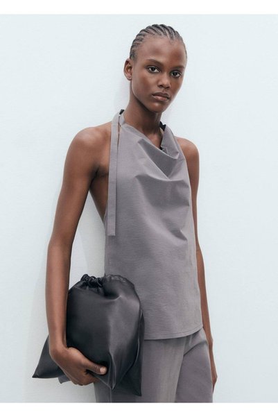 Blouse with Open Back Drape