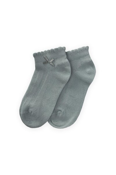Children's Booties Socks with Embossed Bow 5-12 Years Mint Green
