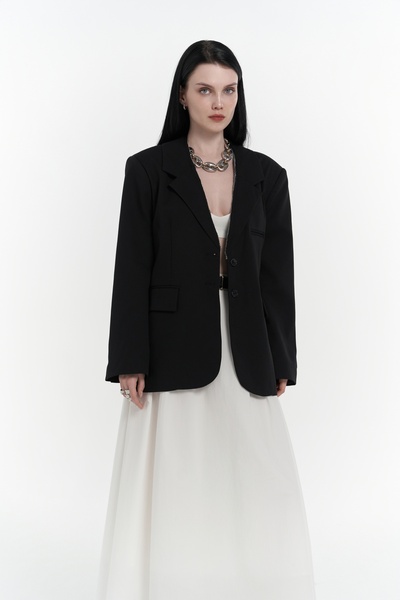 Volda Collar Detail Black Blazer