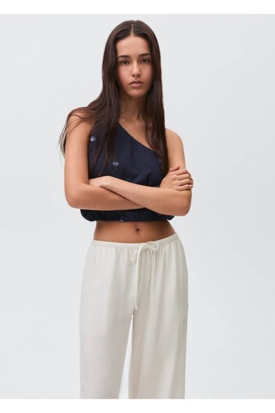 Straight cut linen trousers