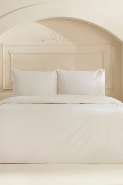 Lumier 100% Cotton Double Duvet Cover Set White