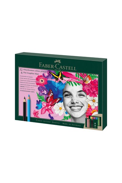 Polychromos & Pitt Graphite Matt Gift Set of 40, Bright and Vibrant Colors