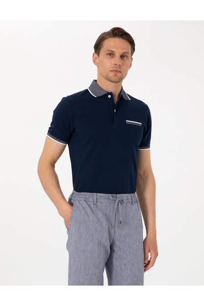 Navy Blue Slim Fit T-Shirt 50307562-VR033