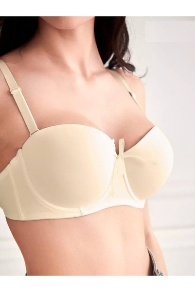 Fornelli Model Strapless Strapless Unfilled Underwire Women's Bra Skin Color