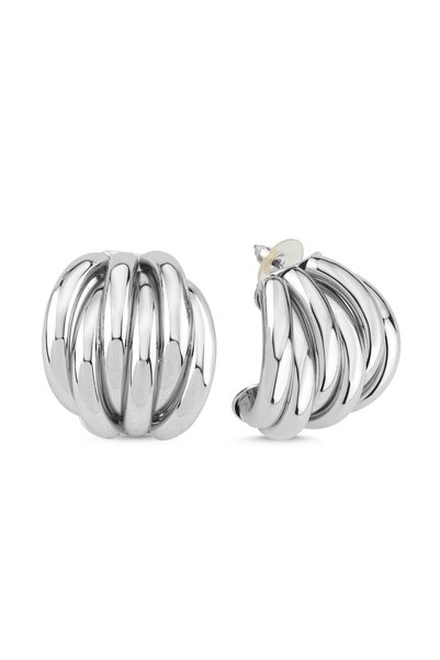 Steel 6-ring earrings