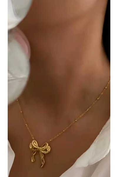Women's Gold Bow Necklace