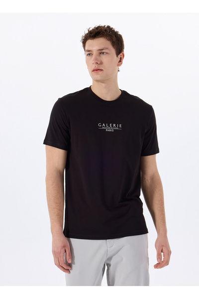 O Collar Printed Black Men's T-Shirt Onsvista Reg Ss Tee
