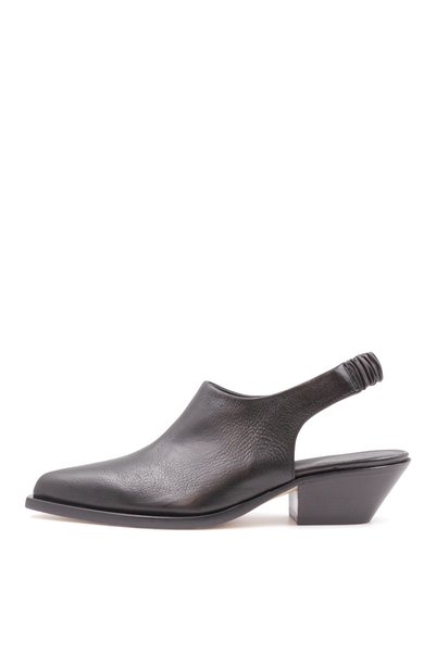 Black Women's Leather Heeled Sandals 9420