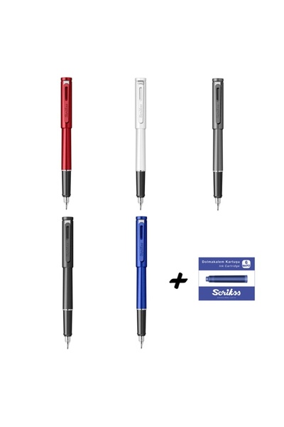 Punto Fountain Pen 5-Piece Mega Set & 6-Piece Gift Cartridge