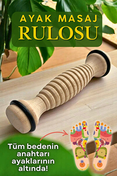 Дрвен валјак за масажа на стапала - Wood Foot Roller - го намалува стресот и овозможува релаксација