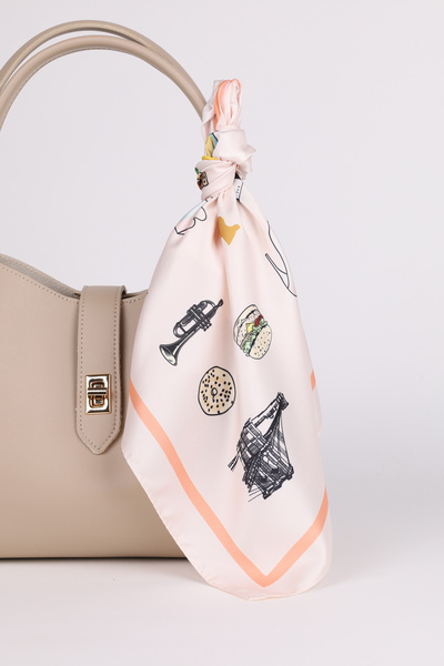 Figure Patterned Satin Scarf