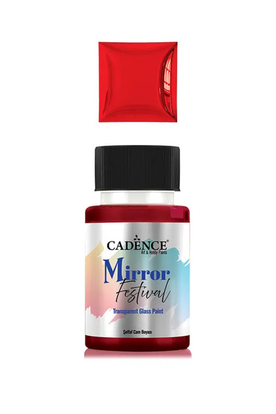MF08 црвена боја за стакло, проѕирна, 50ML - Cadence Mirror Festival