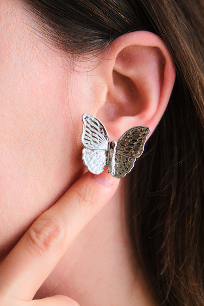 Women's Silver Butterfly Large Size