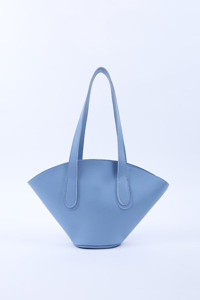 Blue Shk124 Faux Leather, Lined, Zippered, Single Compartment Hand, Arm and Shoulder Bag