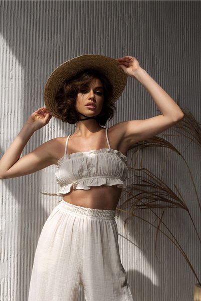 Harvey Natural Muslin Crop Set
