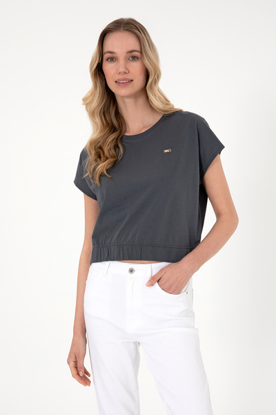 Women's Crew Neck T-Shirt Anthracite 50305720-VR006