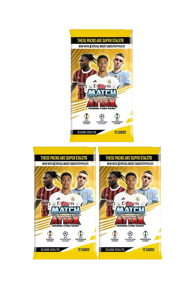 Match Attax сет фудбалски картички за Лига на шампиони сезона 2024/2025 12x3 36 парчиња