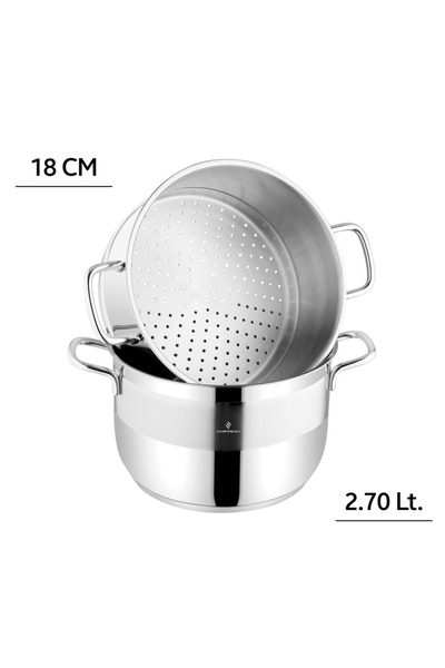 Soft комплет тенџериња за готвење на пареа од 3 дела, 18 cm