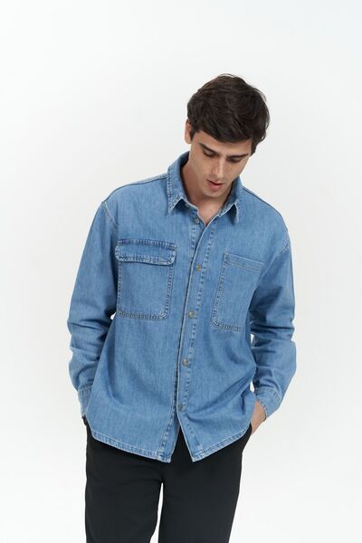 Ethan Blue Men's Jean Shirt