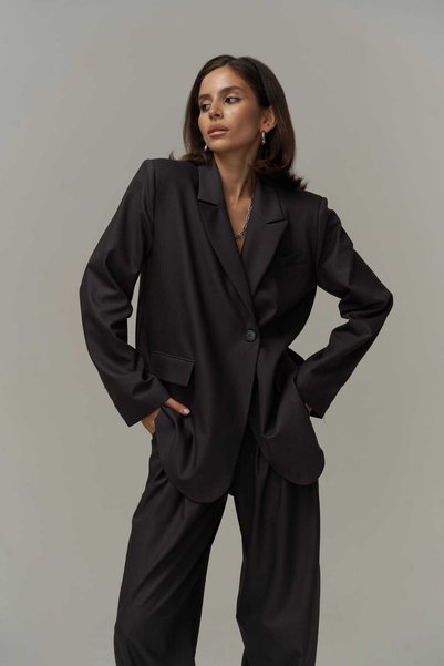 Vanya Soft Black Blazer Jacket Set