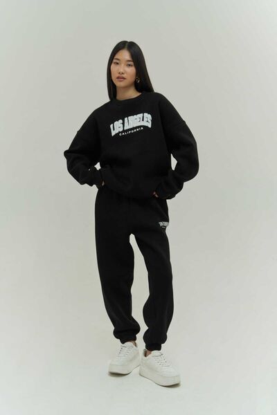 Mcllctn Los Angeles Black Tracksuit Set