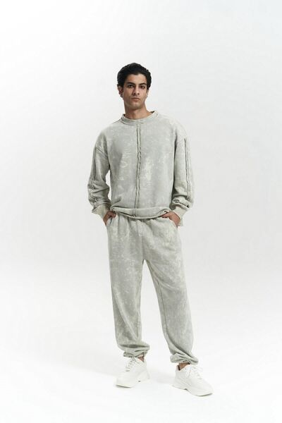 Renee Batik Washed Beige Men's Tracksuit