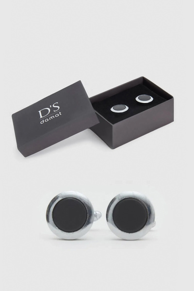 Silver Black Color Cufflinks