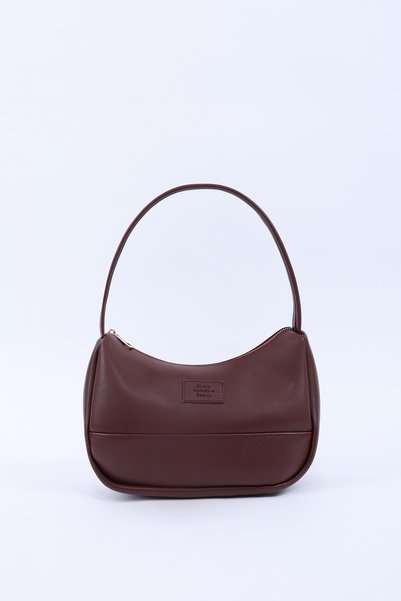 Claret Red Shk229 Faux Leather, Single Compartment with Zipper, Baguette Model Hand, Arm and Shoulder Bag