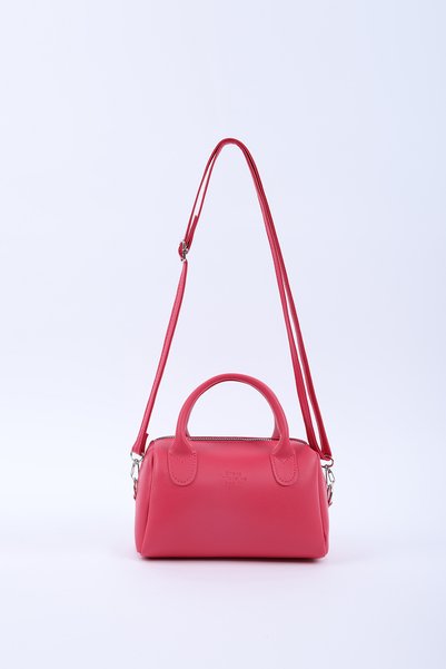 Fuchsia Shk184 Faux Leather, Zippered Single Compartment, Strap Hand, Arm and Shoulder Bag