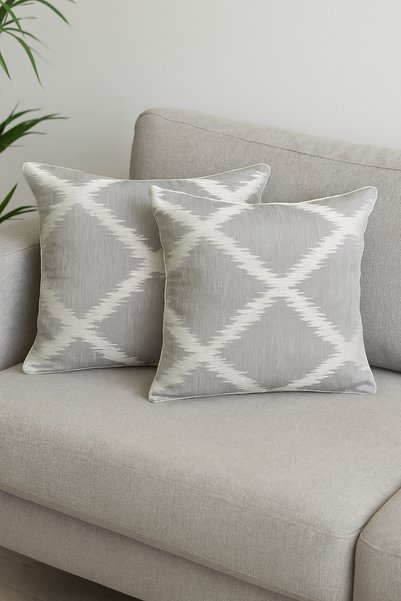 Throw Pillow Cover Jacquard Decorative Set of 2 45x45 Cm