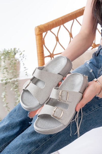 Pien Double Buckle Stylish Daily Full Orthopedic Slippers