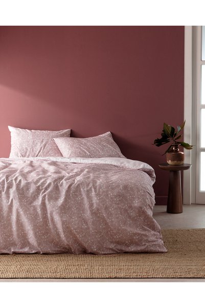 Fiance Double Cotton Printed Duvet Cover Set - Powder