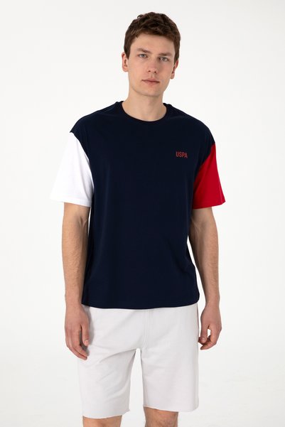Men's Comfort Fit Crew Neck Navy Blue T-Shirt 50306921-Vr033