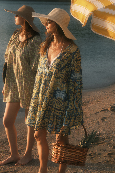 Pareo Beach Dress 22329 Yellow/Turquoise