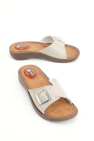 Women's Beige Gel Heel Spur Slippers