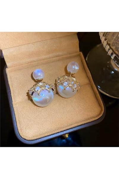 Double Pearl Ghost Earrings