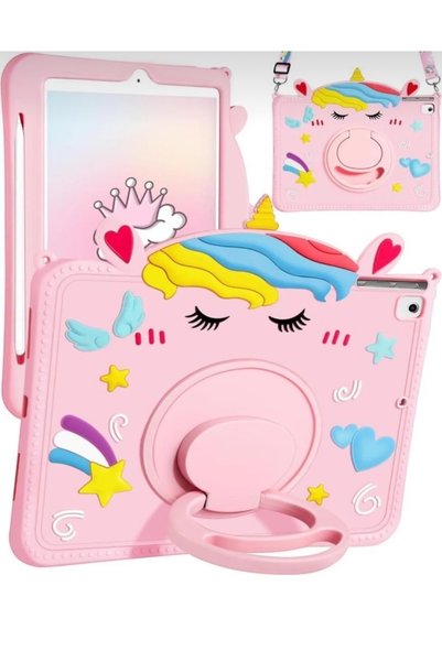 iPad 7. 8. 9. Generation 10.2 Inch Character Durable Kids Case Fun Protective Cover with Stand