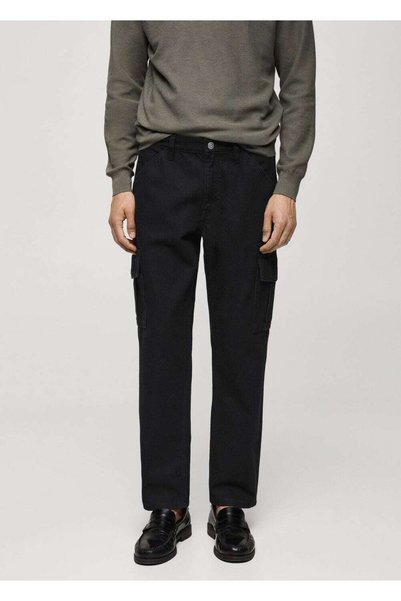 Straight Cut Cargo Jean Pants