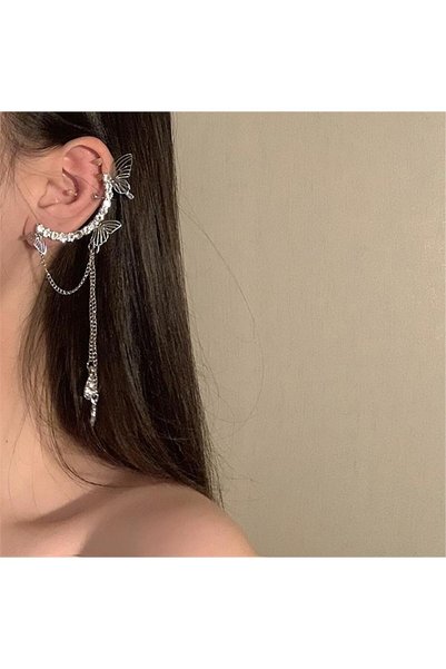Silver Butterfly Earrings Ear Accessory