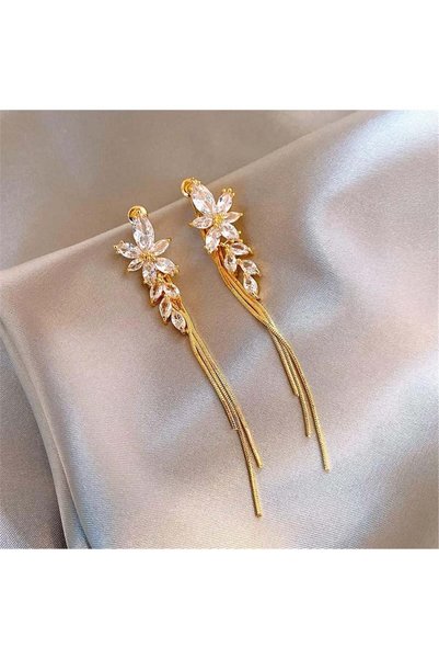 Gold Chain Crystal Ghost Earrings
