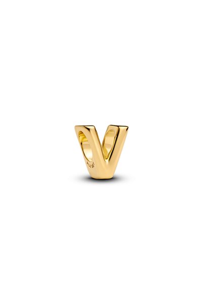 V Letter Alphabet Charm