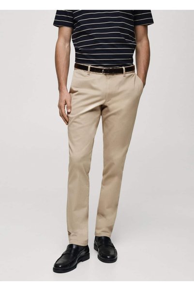 Slim fit serge chino trousers