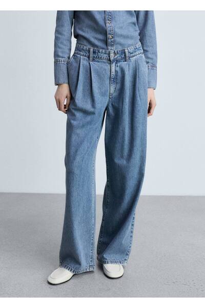 Wideleg Pencil Jean Trousers