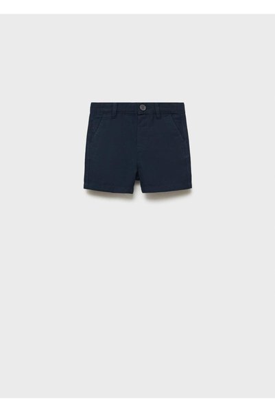 Linen-Cotton Blend Bermuda Shorts